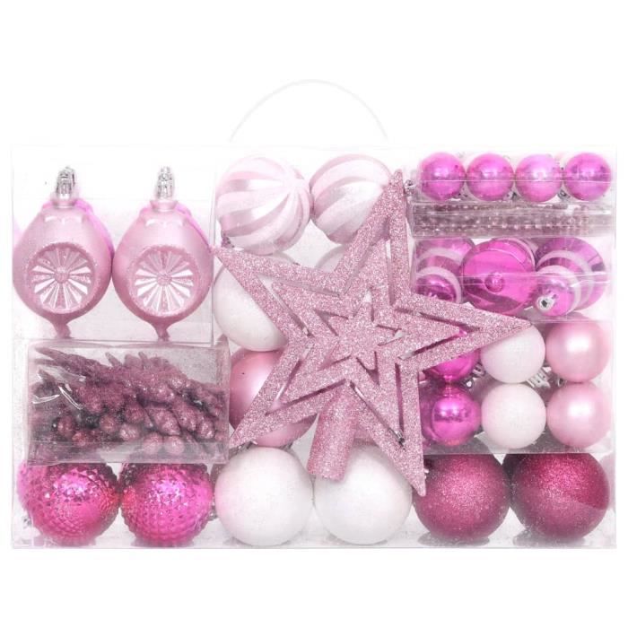 40 Boules De Noël Bleu Et Blanc - Décorations Sapin élégantes En Plastique Durable (lot 40 Pièces)