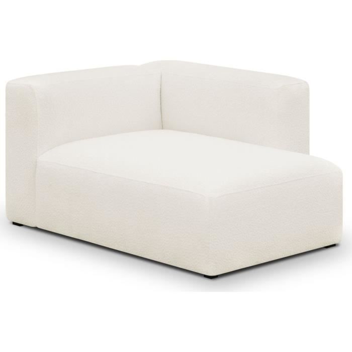 Canapé d'angle Blanc Tissu Contemporain