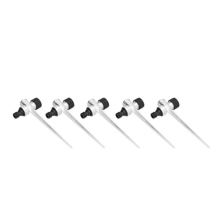 Piquet D'Arrosage Pour Pelouse - Base Métal 1/2" - Pour Arroseur - Irrigation Gazon - Lot De 5