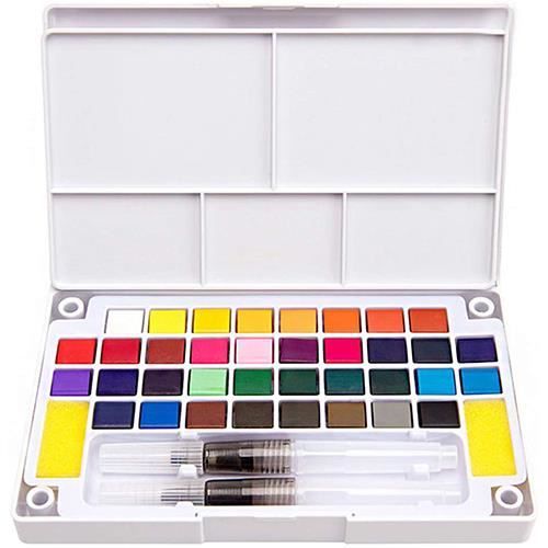 Kit Aquarelle Complet (boîte Métal, Pinceau, 18 Peintures) - Art Créatif