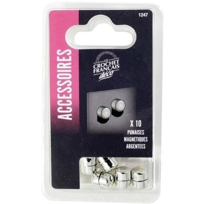 Punaises magnétiques argent x10