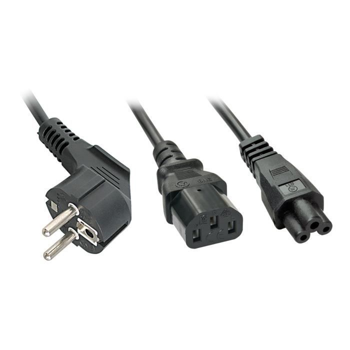 Lindy Câble d'alimentation CEE 7-7 (P) pour IEC 60320 C13, IEC 60320 C5