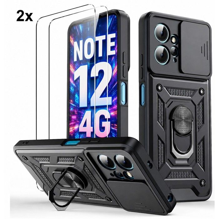 Coque Portefeuille Magnétique Pour Xiaomi Redmi - Compatible Nombreux Modèles, Avec 2 Verres Trempés