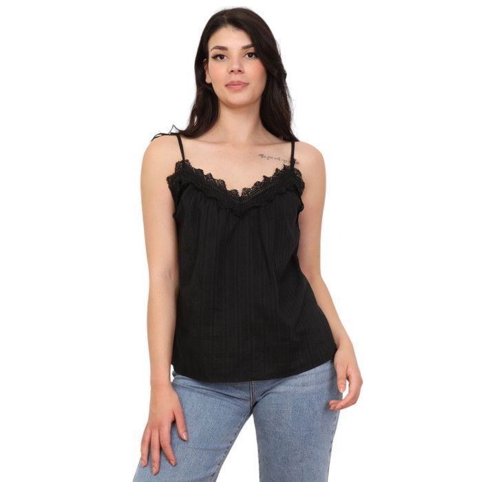 Top à bretelles court en velours sequins – Grace & Mila