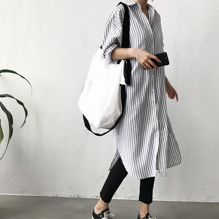 robe chemisier rayee