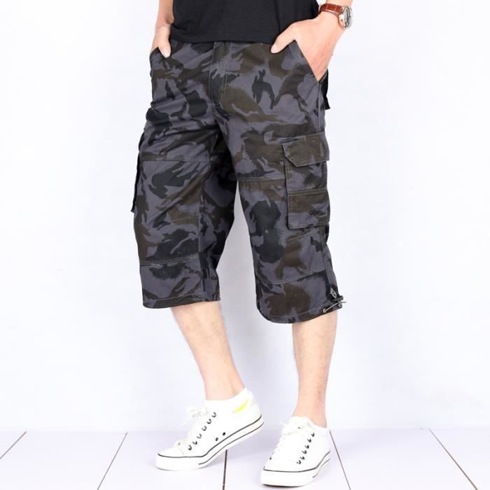 Short Coton élastique Short Cargo Homme Misfuso Taille élastique