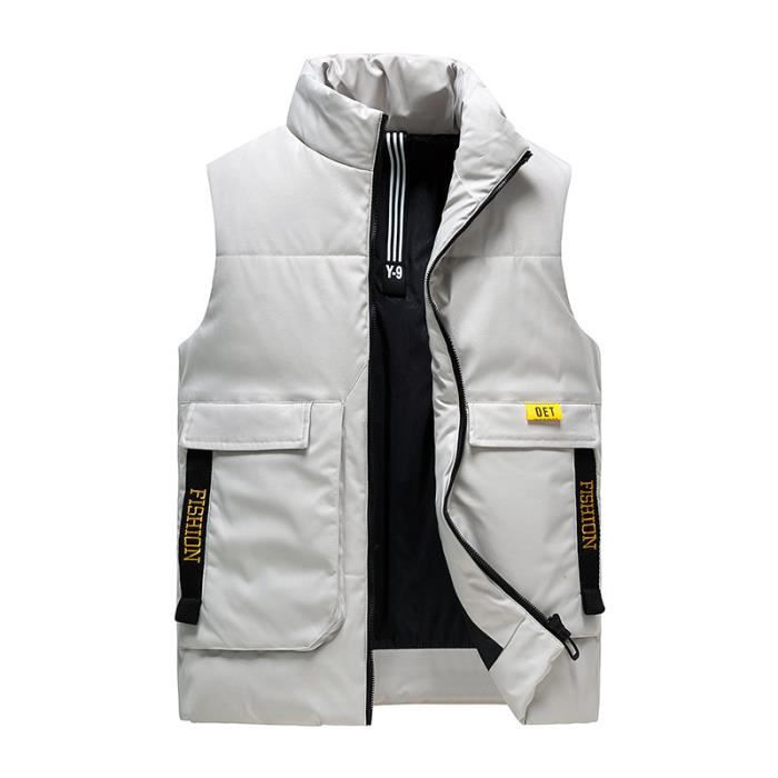 NAFING Veste Sans Manches Homme Casual Chaudes Gilet Légère Sans Manche Manteaux Veste Doux Et Confort Automne Hiver Doudoune Vetement Travail Intérieur Multipoches Tenue De Travail