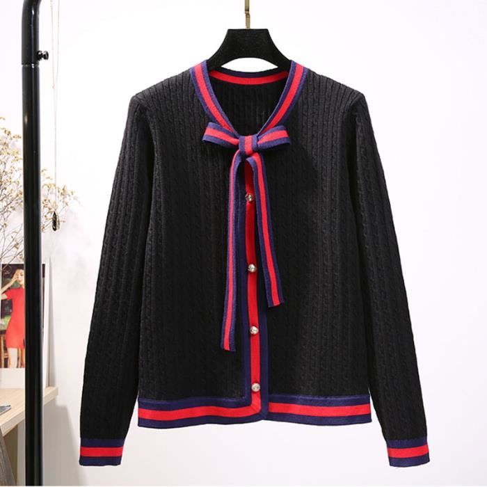 Femme Tricoté Chemisier Cardigan Pull Manteau Long Manche Loose