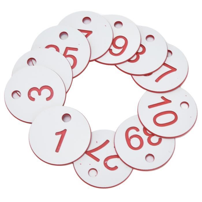 Lot de 50 étiquettes rondes numérotées en ABS pour ruche, avec trou, pour apiculture (1 à 50