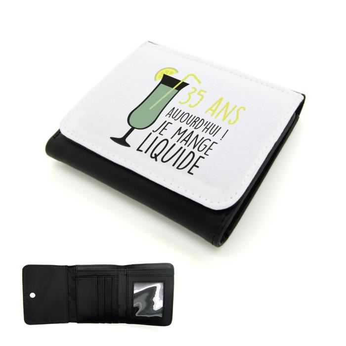 Portefeuille Homme Cuir Pu Anniversaire 35 Ans Mange Liquide Mygoodprice Cdiscount Bagagerie Maroquinerie
