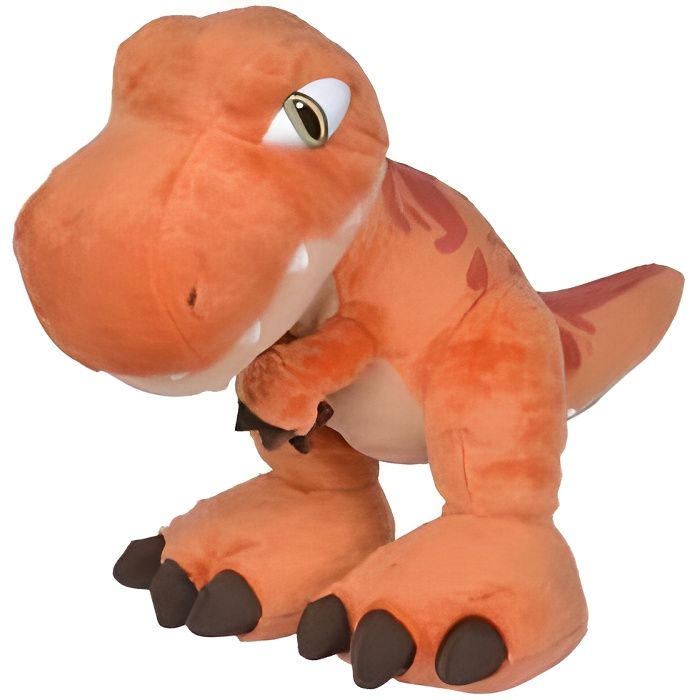 peluche dinosaure t-rex brun 26 cm - nicotoy - jurassic world - doudou enfant