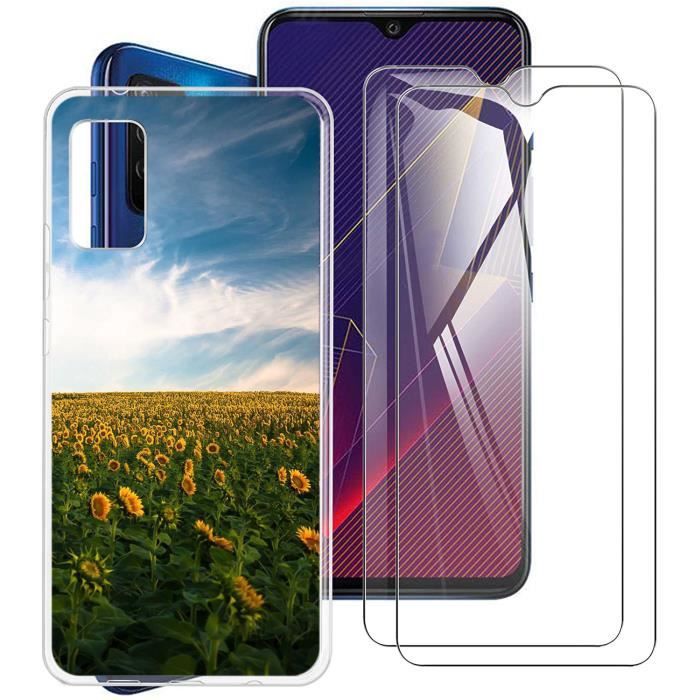 Custodia Wiko Power U10 Con Vetro Temperato Incluso: Cover Morbida Silicone TPU Antiurto + Pellicola HD Trasparente (6,82 Pollice) - Protezione Completa WMA30