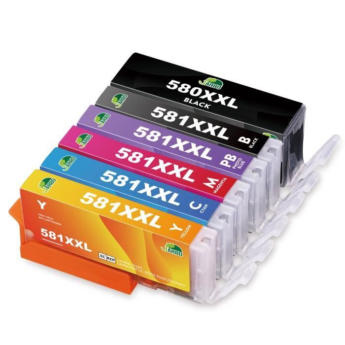 LeciRoba 580XXL 581XXL For Canon 580 & 581 Ink Cartridges And 580xxl 581xxl For Canon PGI-580 Xxl CLI-581 XXL,for Canon TR7500 TR8500 TS6100 TS6200 TS6300 TS700 TS8200 TS8350 TS9150 Printers (5 PACK - View #6