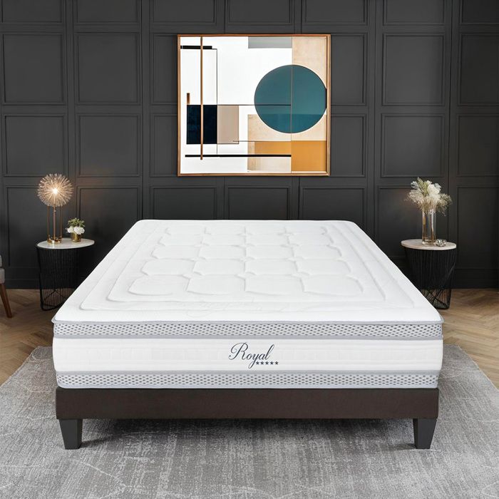 Ensemble Royal 5 Etoiles 140x200 cm Matelas Mousse + Sommier Bois Ensemble Royal 5 Etoiles 140x200 cm Matelas Mousse + Sommier Bois