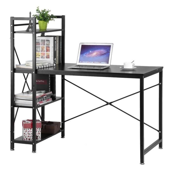 Bureau Informatique Secretaire Table D Ordinateur Avec 4 Etageres