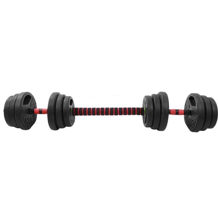 Kit d'haltères Courts Longs 40kg Set 2en1 avec 16 Plaques de Poids