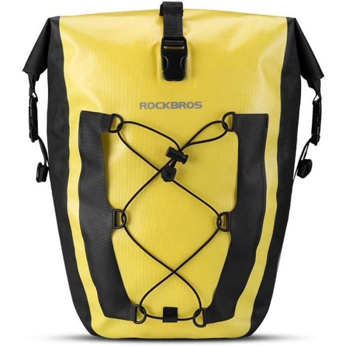 Sacoche Vélo Porte Bagages ROCKBROS - Jaune - 27L - Imperméable et Réfléchissant