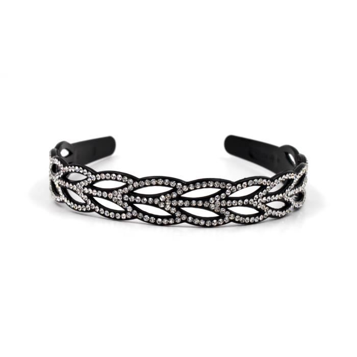 Serre-tête Fantaisie Noir Avec Strass - Barrette - Neuf Avec étiquettes - Multicolore