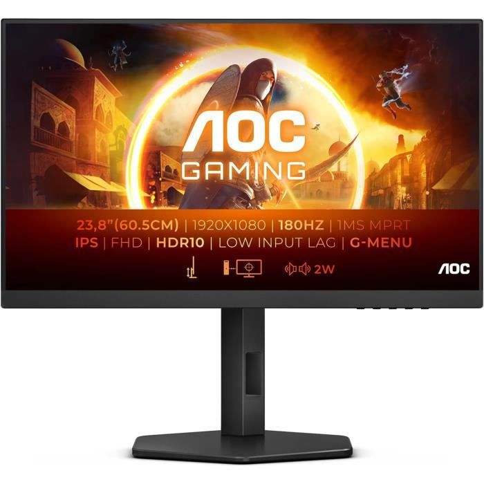 Écran Gaming AOC 24" 27B36X - FHD 144 Hz IPS, 0.5 Ms MPRT, Adaptive Sync, HDR10 - Pour Jeu Et Travail
