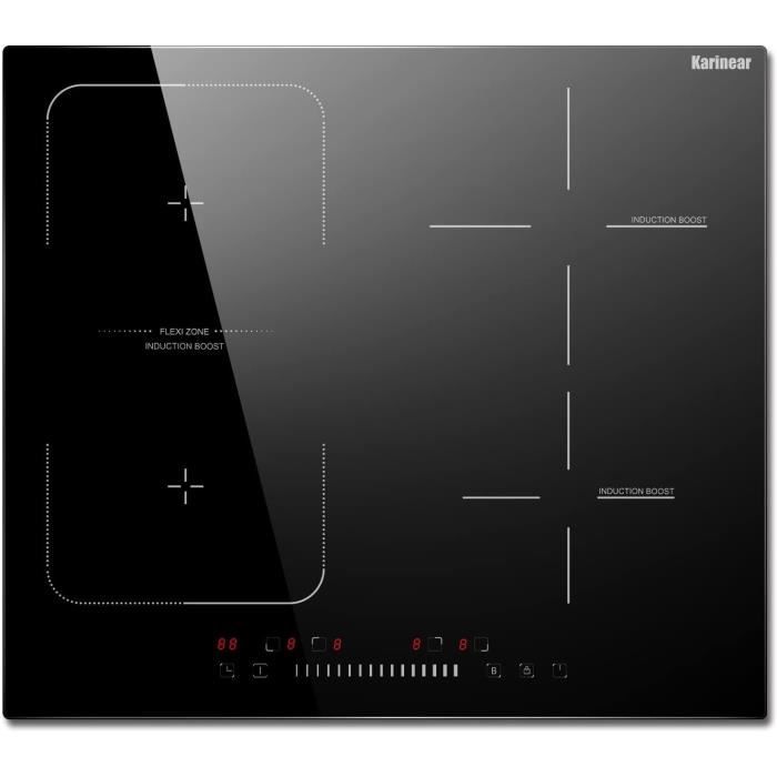Plaque De Cuisson Induction 60 Cm 7200 W Plaque Induction 4 Feux Encastrable, Avec Commande À