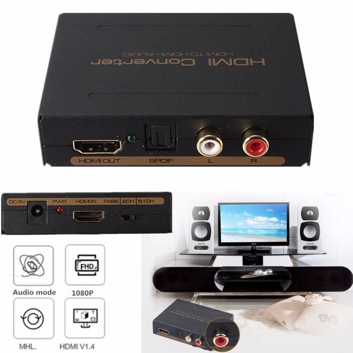Convertisseur RCA Vers Optique LiNKFOR - Adaptateur Audio Pour TV, Soundbar, Lecteur CD | Câble Inclus