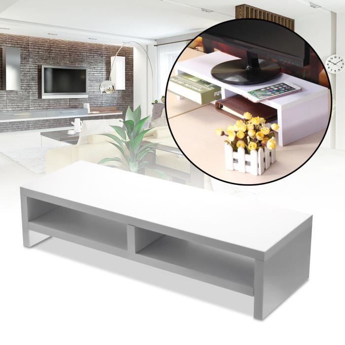 Rehausser Une Table De Salle à Manger Tempsa Support Table Rehausser Etagere Pr Ecran Ordinateur Tele En Bois Blanc Achat Vente Meuble Etagere Tempsa Support Table Cdiscount