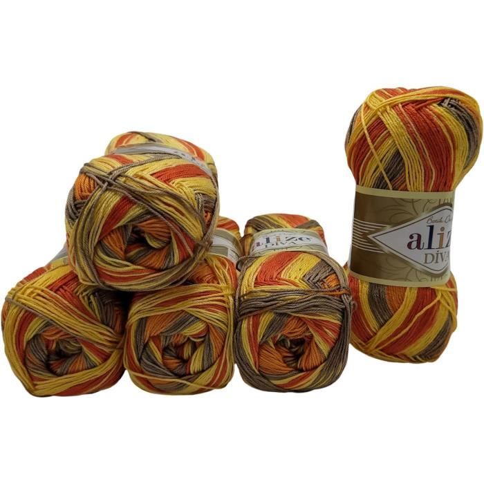 Laine Dégradée Wollbiene Batik - 5 Pelotes Multicolores (500g) - Tricot Et Crochet - Couleur Arc-en-ciel Pastel