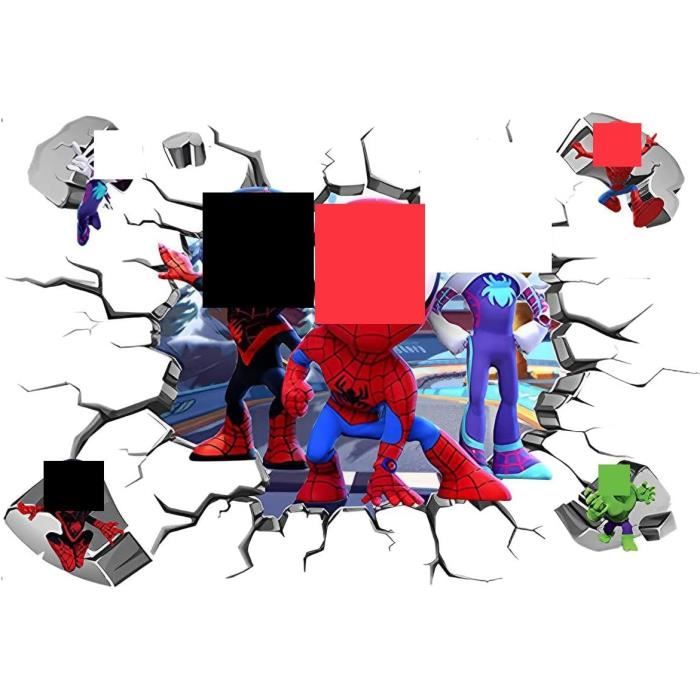 Kibi Stickers Muraux 3D Géants – Autocollants Chambre Enfant Répositionnables, Décoration Adhésive Facile à Poser