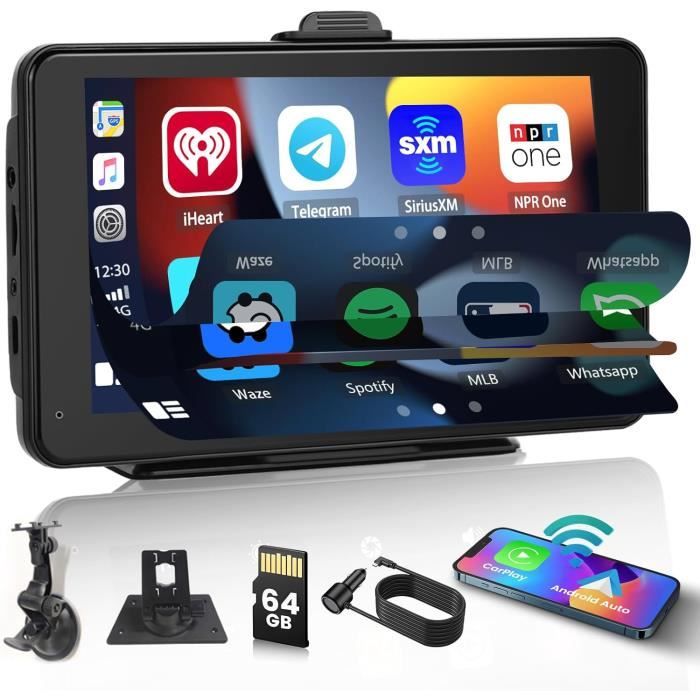 GPS Moto GEARELEC 5 Pouces Tactile Écran Avec CarPlay Android Auto