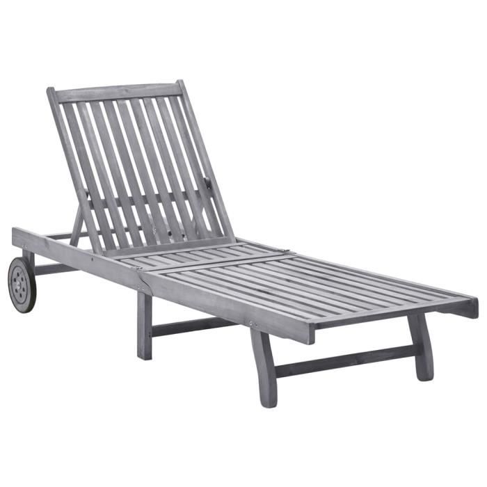 vidaXL Chaise en Acacia Délavée - vue 8