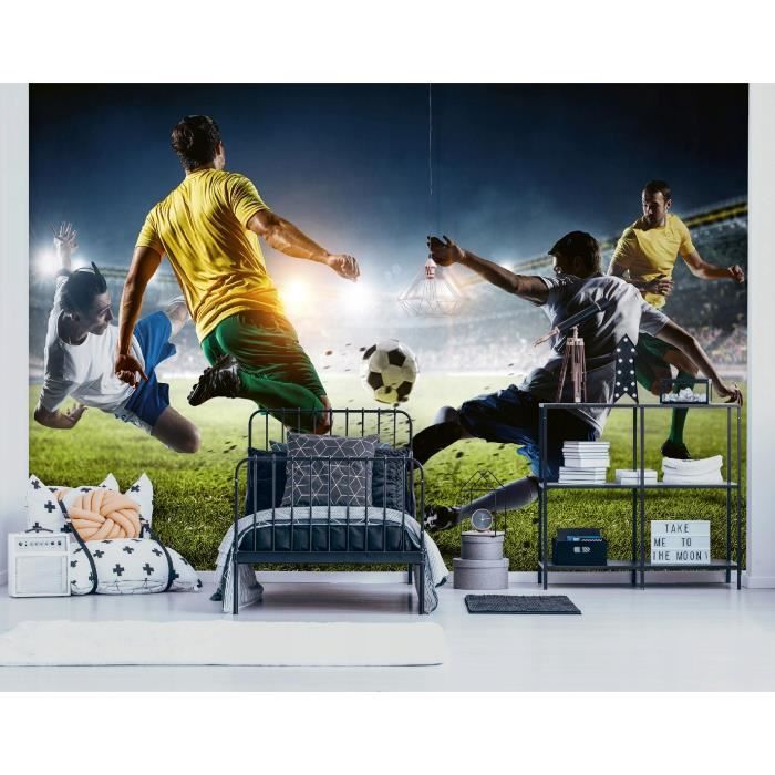 Papier Peint Enfant Football Intissé Panoramique 416x254 cm