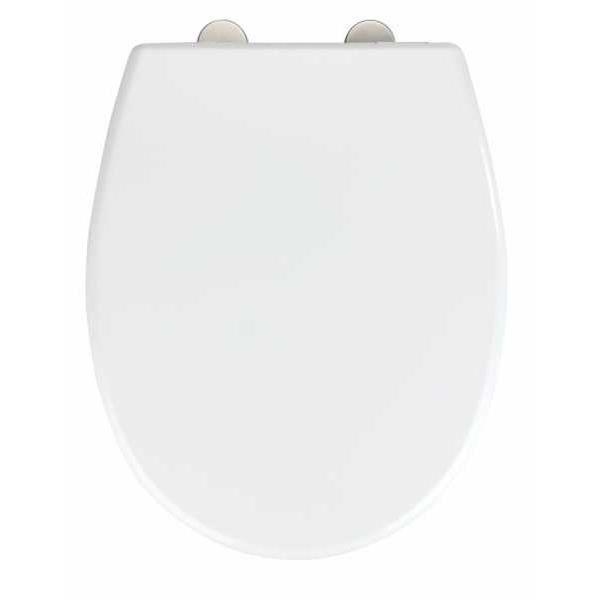 WENKO Abattant WC avec frein de chute Nuoro Premium, abattant WC clipsable  avec fixation inox, duroplast, 36,2x45,2 cm, Blanc