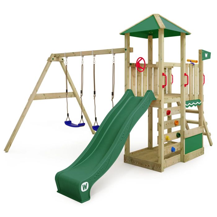 Aire de jeux Wickey Smart Savana et toboggan vert