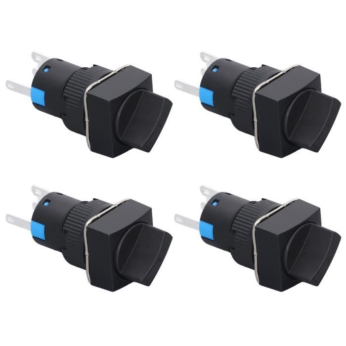 Interrupteur Rotatif 4 Circuits 3 Positions - Sélecteur Avec Arbre 6mm, Base 26mm, Pour Montage Panneau, Contacts 0.3A 125V AC - 5
