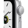 Apple Watch SE GPS, 40mm Boîtier en Aluminium Argent avec Bracelet Sport Blanc-1