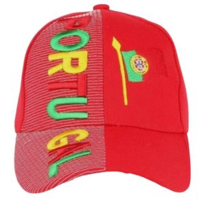 Casquette Baseball Ajustable – Drapeau Portugal – Rouge – Homme – Brodée