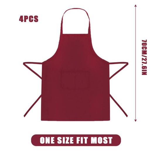 4 Pièces Chef Tabliers, Tablier de cuisine, Personnalisé