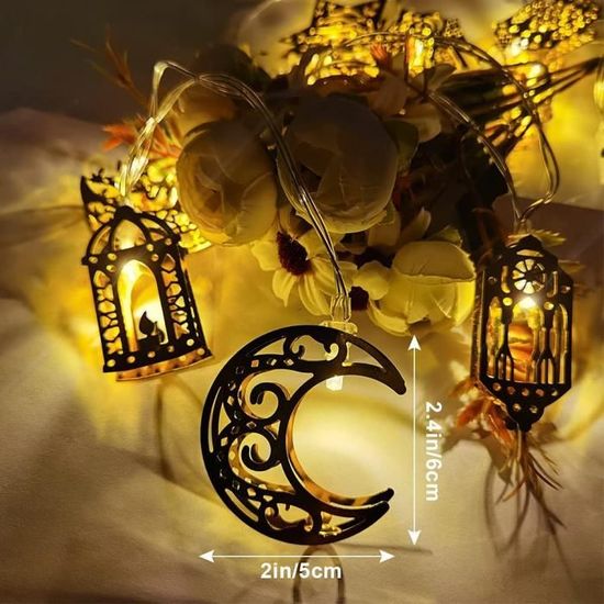 Decoration Ramadan 2022, Décoration Ramadan Guirlandes Lumineuses Étoile  Lune Eid Mubarak, Ramadan Mubarak Decoration 6,5 ft 20 LED Lumières de  Ramadan pour Musulman Eid Mubarak : : Luminaires et Éclairage