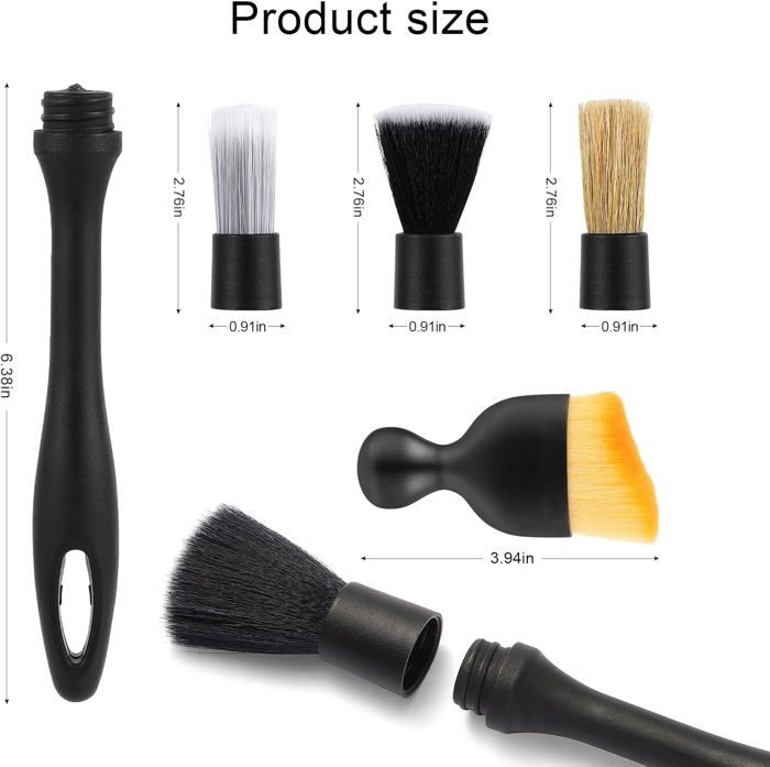 Yangfei Lot De 10 Pinceaux De Détail Auto – Kit Complet Detailing Voiture Intérieur Extérieur, Sans Rayure