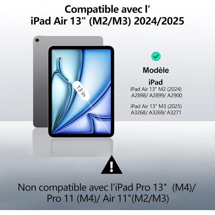 Dracool Étui Clavier pour iPad Air 13 (M2) 2024, iPad Pro 12,9 (6e