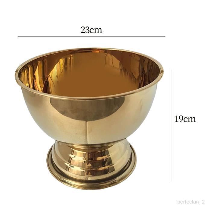 Seau à Champagne Rond XXL En Acier Inoxydable Doré – 35,5 X 22 Cm – Refroidisseur Bouteille élégant Pour Fêtes - 9