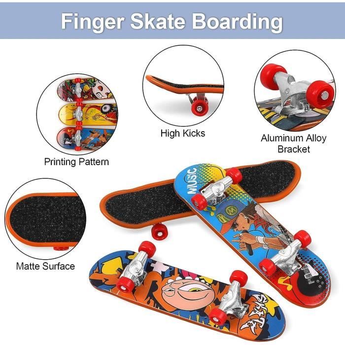 10 Pièces Mini Skate Doigt,Professionnels Planche à roulettes pour Enfants  ou comme Décoration de Skateboard Anniversaires Cadeau - Cdiscount Jeux -  Jouets