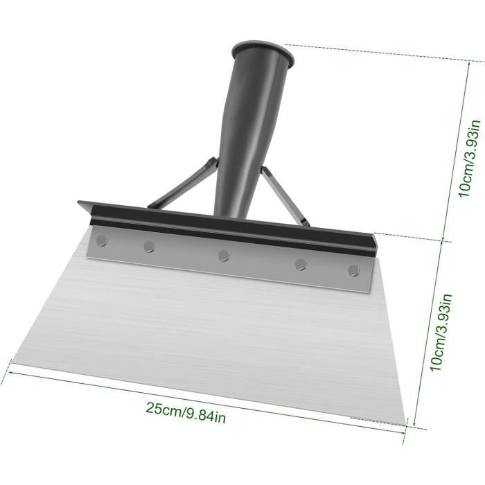 Pelle De Jardin Multifonctionnelle En Acier Inoxydable - Parfaite Pour Désherber, Enlever La Mousse Et Nettoyer Efficacement (20 Cm, Noir)