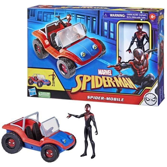 Spider-Man Marvel – Spider-Mobile Et Figurine Miles Morales 15 Cm – Véhicule à Roues – Dès 4 Ans