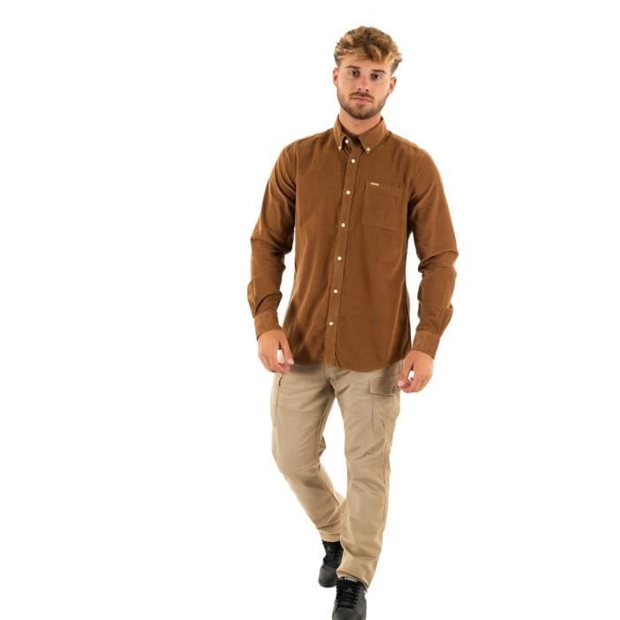 Chemise de commerce Duluth homme XL marron Henley gaufré