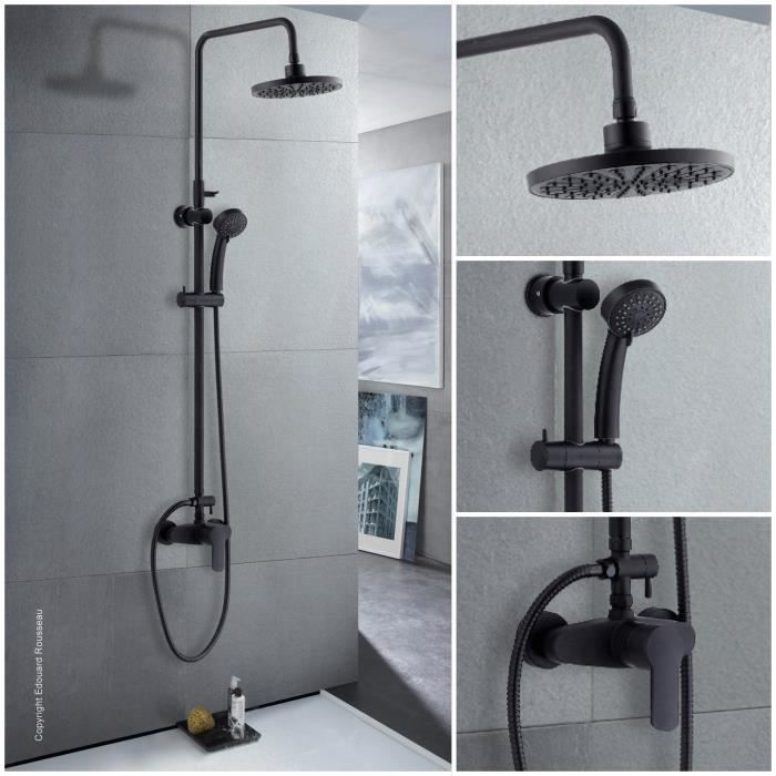 Système de douche à effet pluie mitigeur avec colonne de douche 3 fonctions  Douchette de tête et douchette robinet réglable[133] - Cdiscount Bricolage
