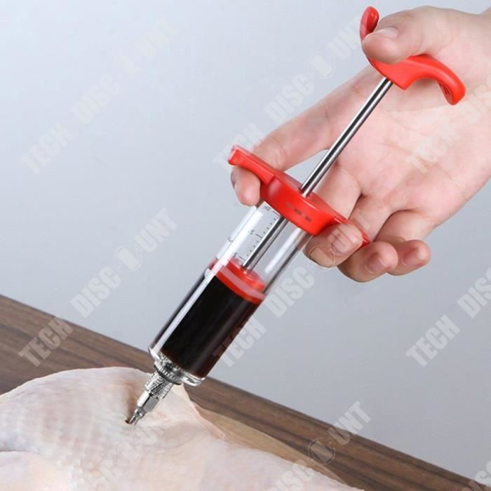 Seringue à Marinade Ofargo - Injecteur Viande 60ml Avec 3 Aiguilles - Pour BBQ, Poulet, Boeuf
