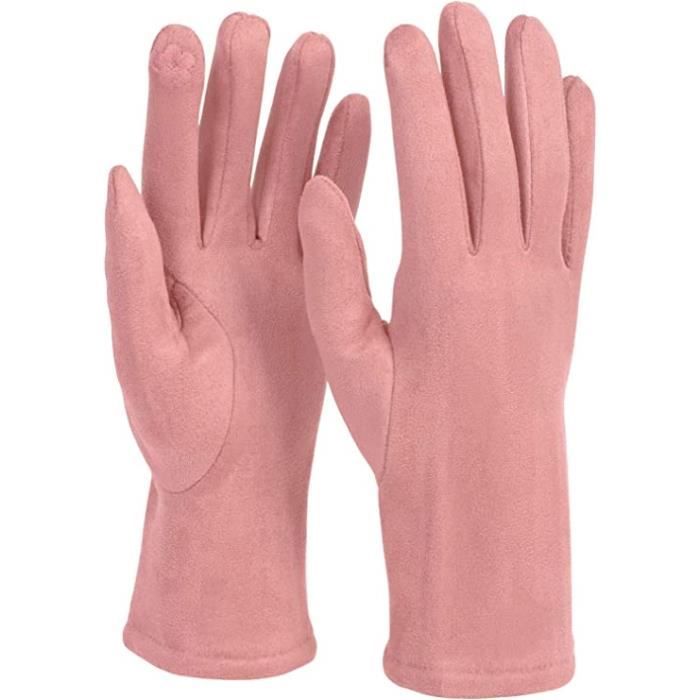 Halinuia Gant Femme Hiver, Gants Chaud épais Double Couche, Gants écran Tactile, Convient Pour L'équitation Et La Conduite En Plein Air, Pour Texting Smartphone, Taille Unique