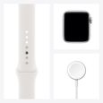 Apple Watch SE GPS, 40mm Boîtier en Aluminium Argent avec Bracelet Sport Blanc-2