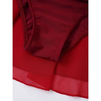 ZEDDG Robe de Patinage Artistique Enfant Fille Justaucorps Robe de Danse  Spectacle Gymnastique,Red- Child 12 : : Mode